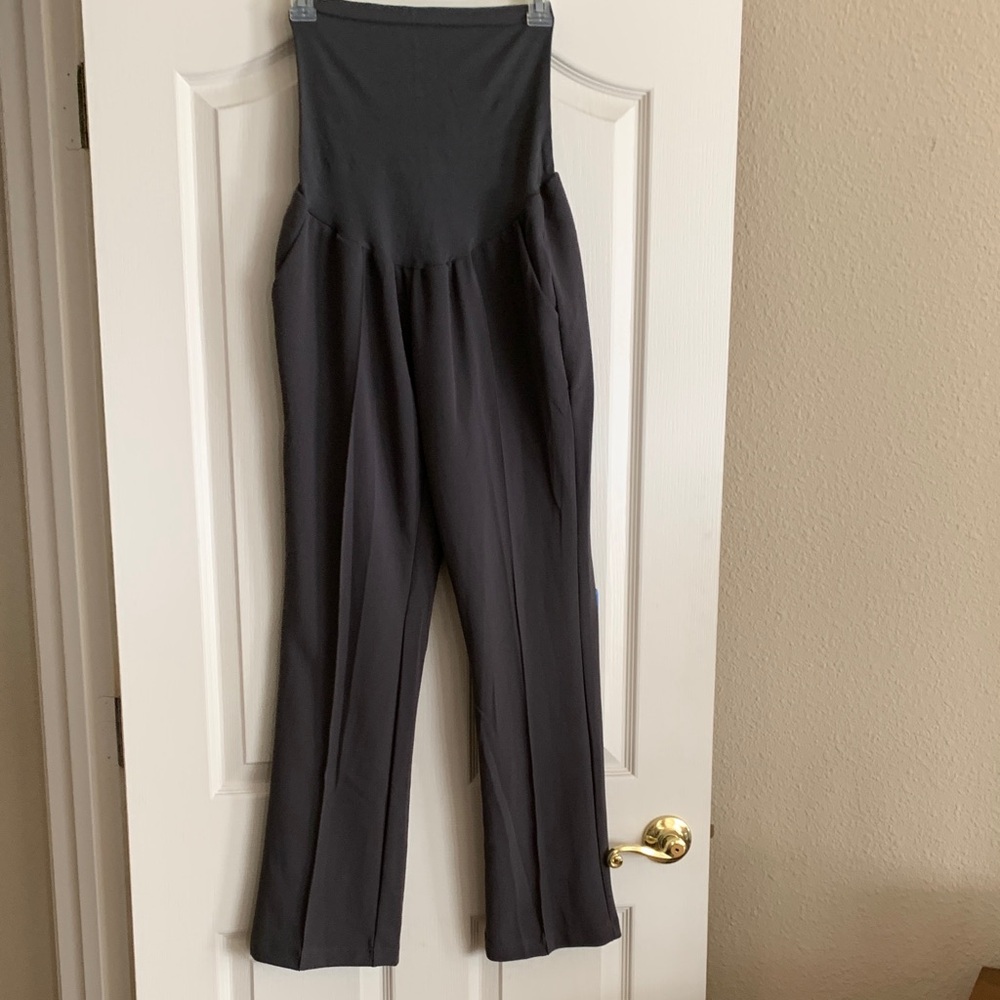 Motherhood Charcoal Maternity Straight-Leg Trousers